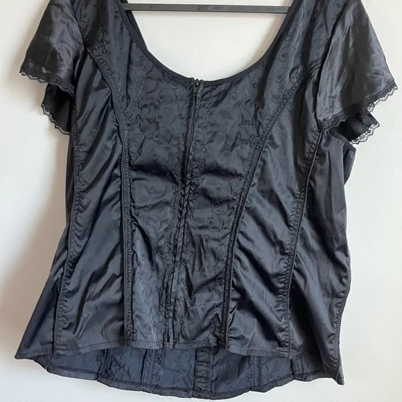 Vintage Tripp NYC Black Lace Corset Gothic Women’s 3X Steampunk Top Blouse Y2K - Picture 4 of 5
